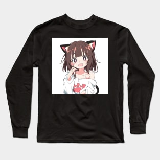 Cat Girl Retro 1990s Style Long Sleeve T-Shirt